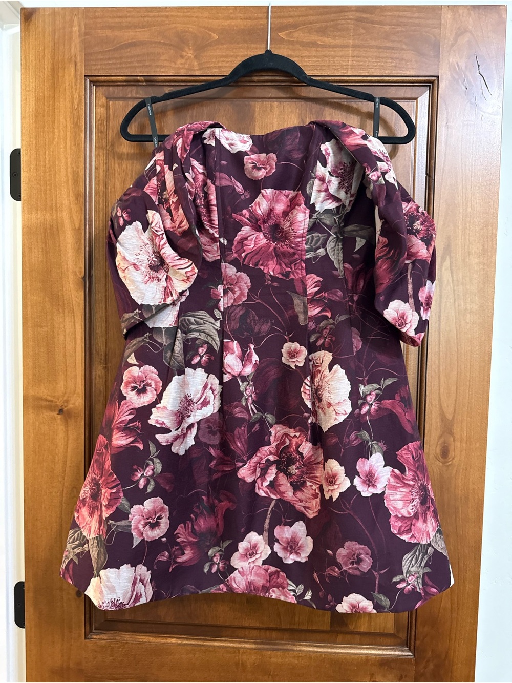 Burgundy Floral Party Dress